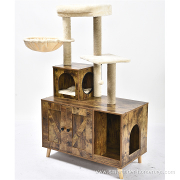 New Design Wholesale Cat Product Modern Cat Scratch Tree Cat Furniture Condo Tower Litter Box